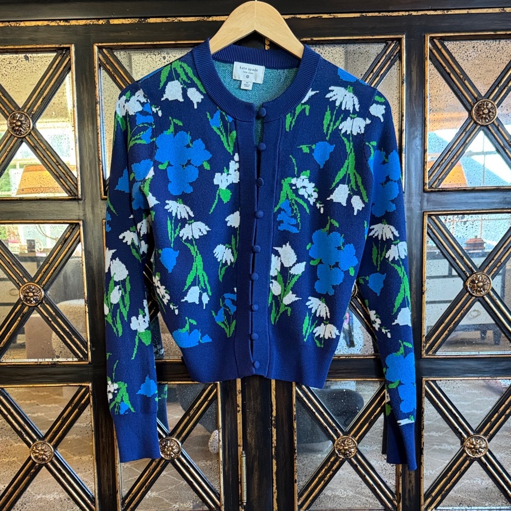 Kate Spade Blue Floral Cardigan X TARGET